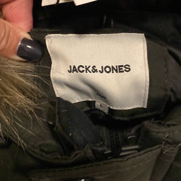 BNWT JACK & JONES Parka w/ faux fur hood M:L - Picture 5 of 7